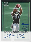 Laveranues Coles 2000 Topps Autographed Card