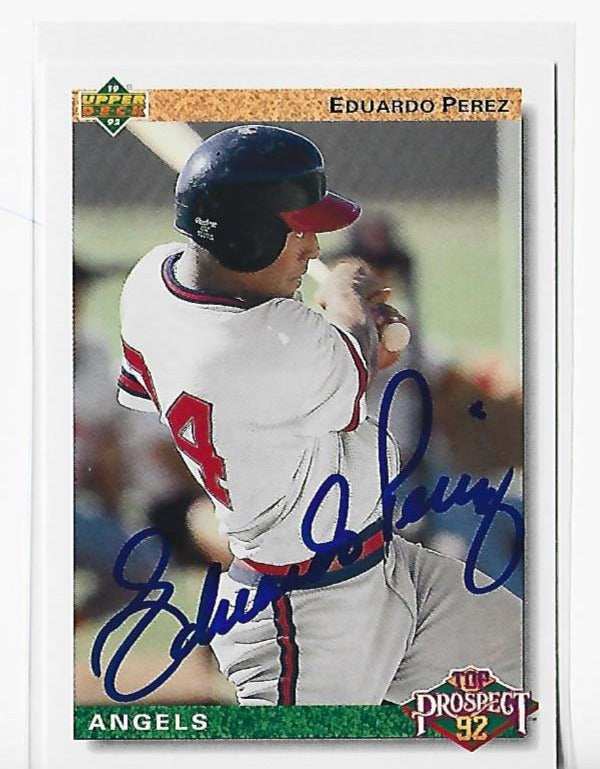 Eduardo Perez 1992 Upper Deck Top Prospect #52 Autograph Card ...