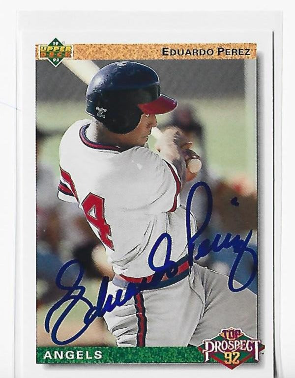Eduardo Perez 1992 Upper Deck Top Prospect #52 Autograph Card