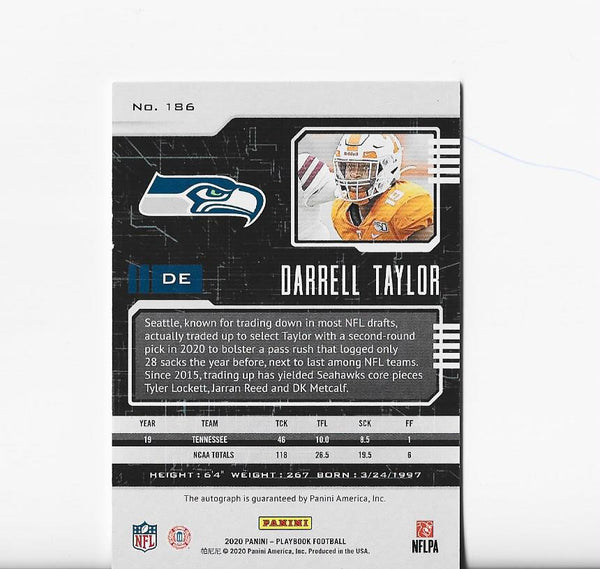 Darrell Taylor 2020 Panini Playbook #186 Rookie Card