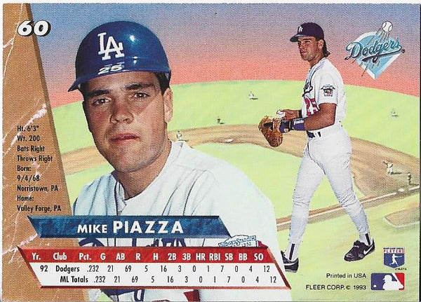 Mike Piazza 1993 Fleer Ultra Rookie Card #60