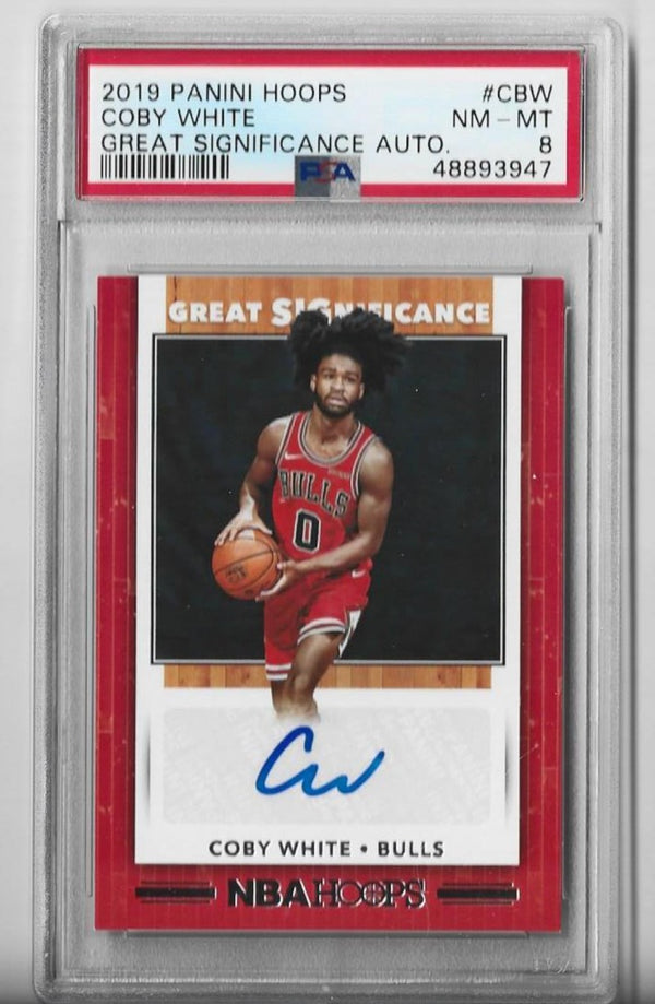 Coby White 2019-20 Panini Hoops Great Significance #GS-CBW Autograph Card