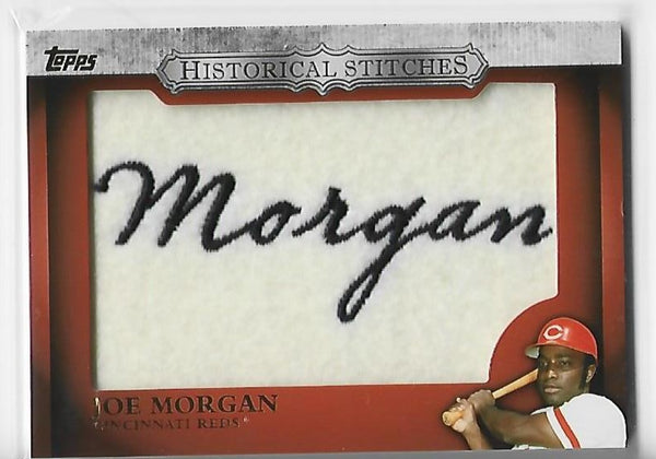 Joe Morgan 2012 Topps Historical Stitches #HS-JM Stitches Patch Card