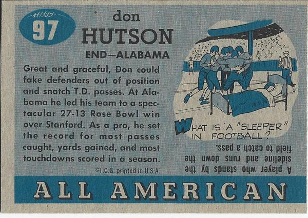 Don Hutson 1955 All American Card (Near Mint)
