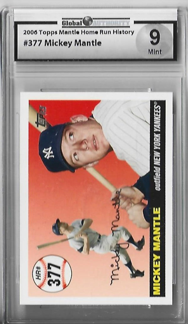 Mickey Mantle 2006 Topps Mantle Home Run History #377 (Global Authority Grade 9 Mint) Card