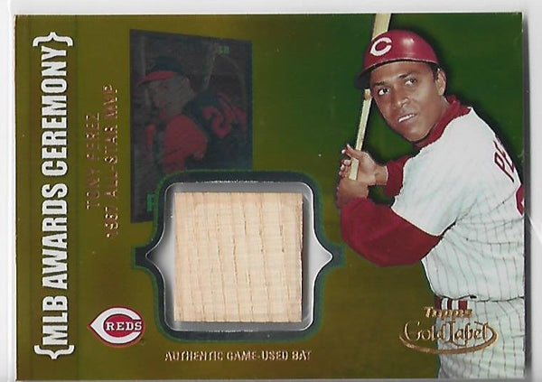Tony Perez 2002 Topps Gold Label #ACR-TP Game-Used Bat Card
