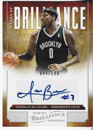 Andray Blatche 2012 Panini Brilliance Autographed Card 44/199 #94