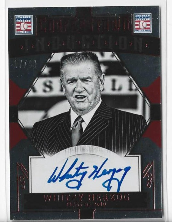 Whitey Herzog 2015 Panini Cooperstown Induction #50 (17/49) Autograph Card