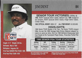 Jim Dent 1991 PGA Tour Autographed Card #84