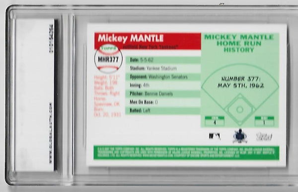 Mickey Mantle 2006 Topps Mantle Home Run History #377 (Global Authority Grade 9 Mint) Card