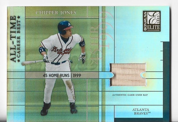 Chipper Jones 2003 Donruss Elite #AT-38 Game-Used Bat Card