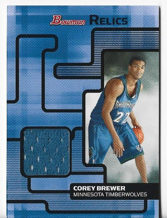 Corey Brewer 2007 Bowman Relics #BR-CBR Relic Card