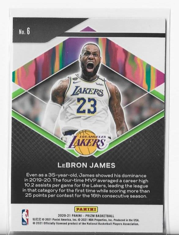 Lebron James 2020-2021 Panini Prizm #6 Card