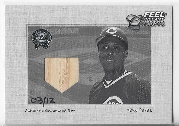 Tony Perez 2001 Fleer (03/12) Authenticated Game-Used Bat Card