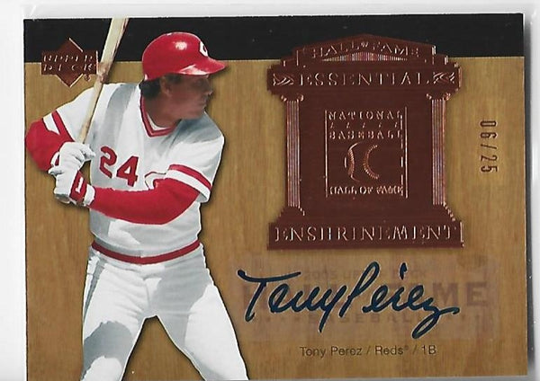 Tony Perez 2005 Upper Deck Essential Enshrinement #EE-TP1 (06/25) Autograph Card