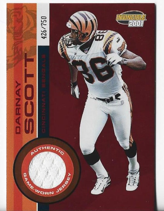 Darnay Scott 2001 Pacific Invincible (426/750) Game-Worn Jersey Card