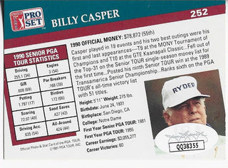 Billy Casper 1990 PGA Tour Autographed Card (JSA)