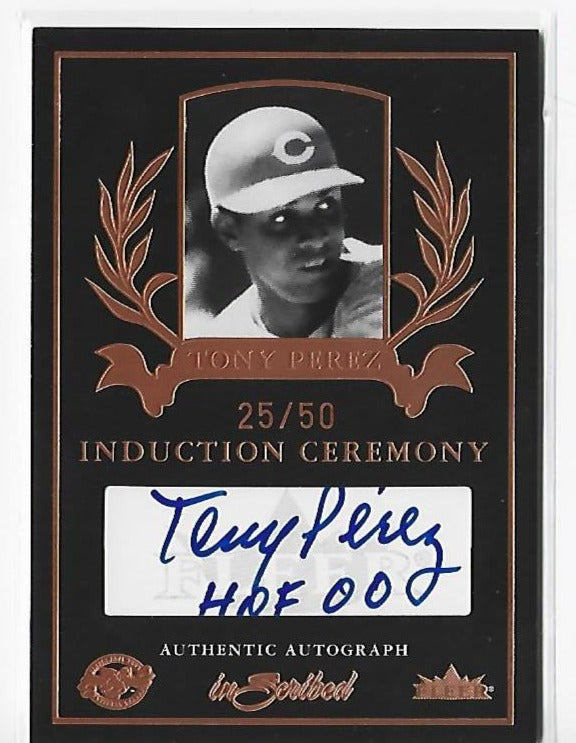 Tony Perez 2004 Fleer Induction Ceremony #25/50 Autograph Card