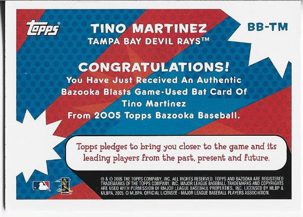 Tino Martinez 2005 Topps Game Used Bat Card