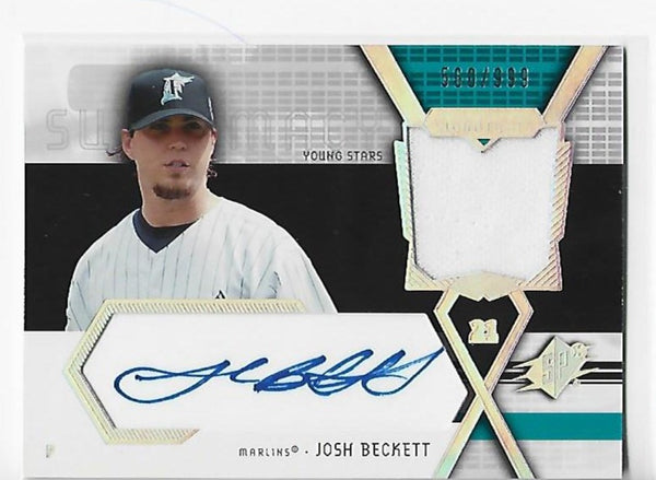 Josh Beckett 2004 Upper Deck #SS-JB Game Used Jersey Jersey Autograph Card