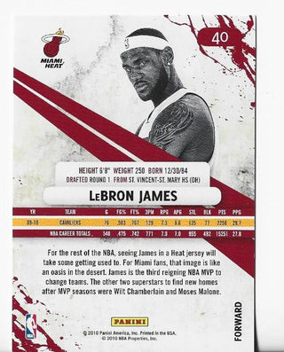 LeBron James 2009-2010 Panini #40 Rookies & Stars Card