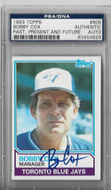 Bobby Cox 1983 Topps #606 Autograph (PSA/DNA Certified) Card