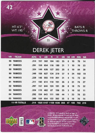 Derek Jeter 2006 Upper Deck Card 974/1799 #42