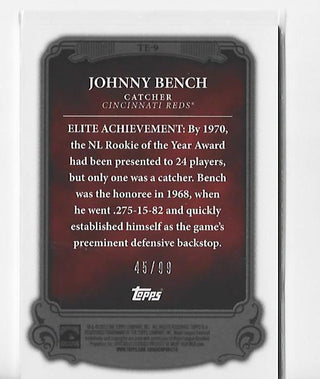 Johnny Bench 2013 Topps The Elite TE-9 (45/99) Card
