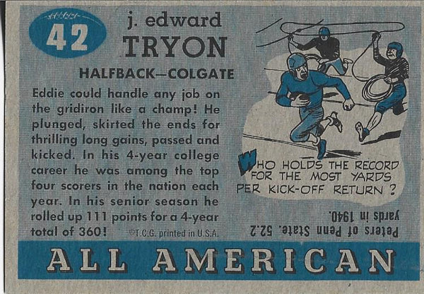 Eddie Tryon 1955 All American Card