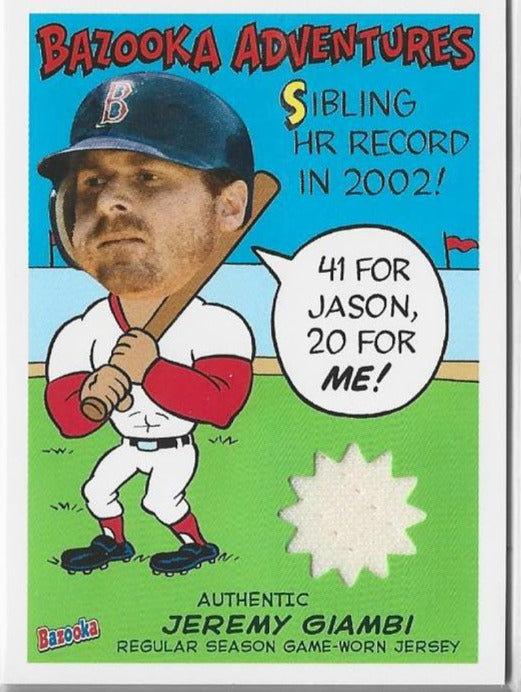 Jeremy Giambi 2004 Topps Bazooka Adventures #BA-JDG Game-Worn Jersey Card