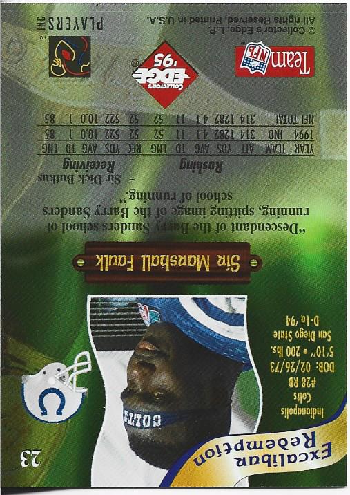 Marshall Faulk 1995 Collector's Edge Rookie Card