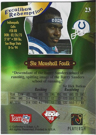 Marshall Faulk 1995 Collector's Edge Rookie Card