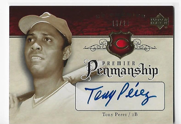 Tony Perez 2007 Upper Deck Premier Penmanship Autographed Card 13/24