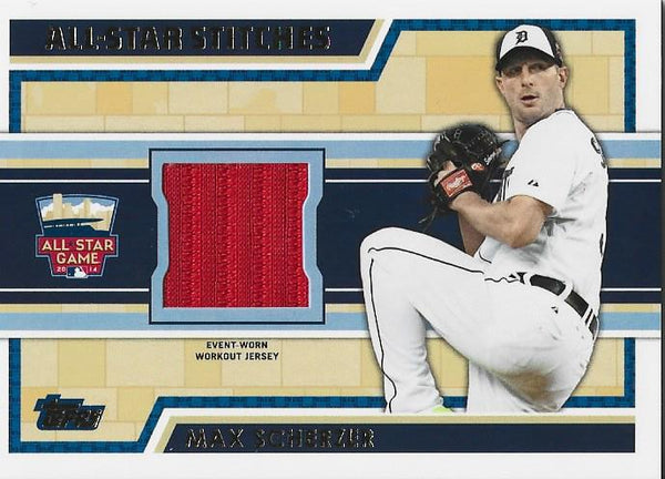 Max Scherzer 2014 Topps All Star Stitches Game Used Jersey Card