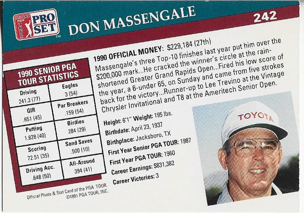 Don Massengale 1991 PGA Tour Autographed Card #242