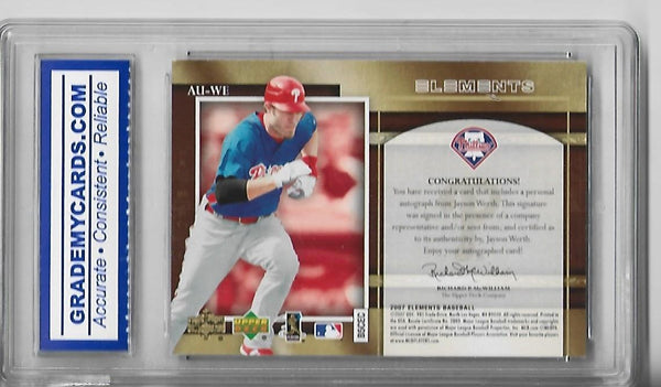 Jayson Werth 2007 Upper Deck Elements #AU-WE Elemental Autographs Gold Card