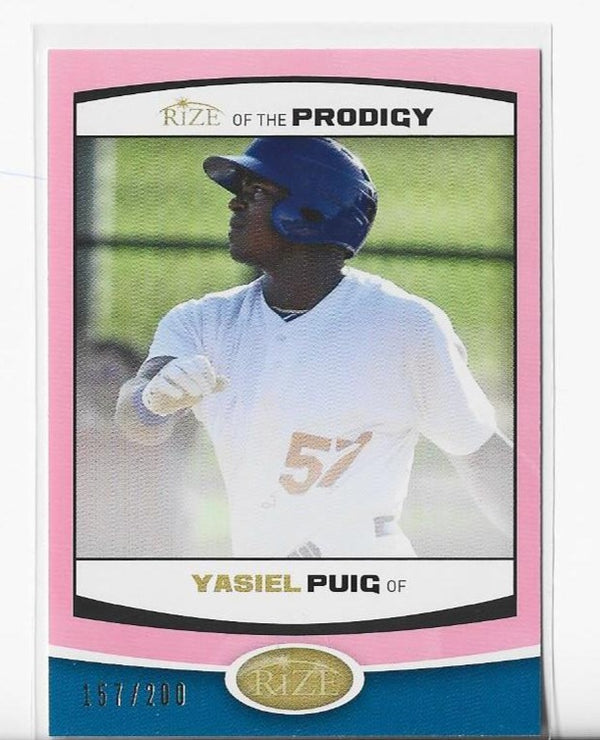 Yasiel Puig 2012 Leaf Rize Of The Prodigy #15 (157/200) Card