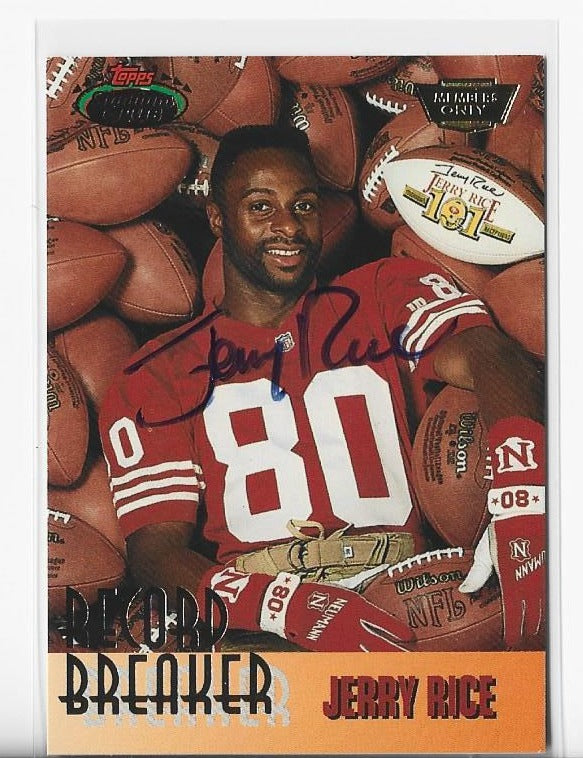 Jerry Rice 1993 Topps Stadium Club Autographed Card