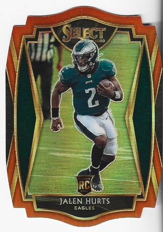 Jalen Hurts 2020 Select Orange Die Cut Rookie Card #150