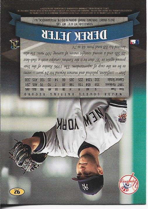 Derek Jeter 1998 Topps Finest Card #92