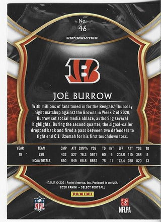 Joe Burrow 2020 Select #46 Rookie Card