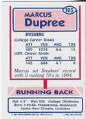 Marcus Dupree 1985 Topps Card #105