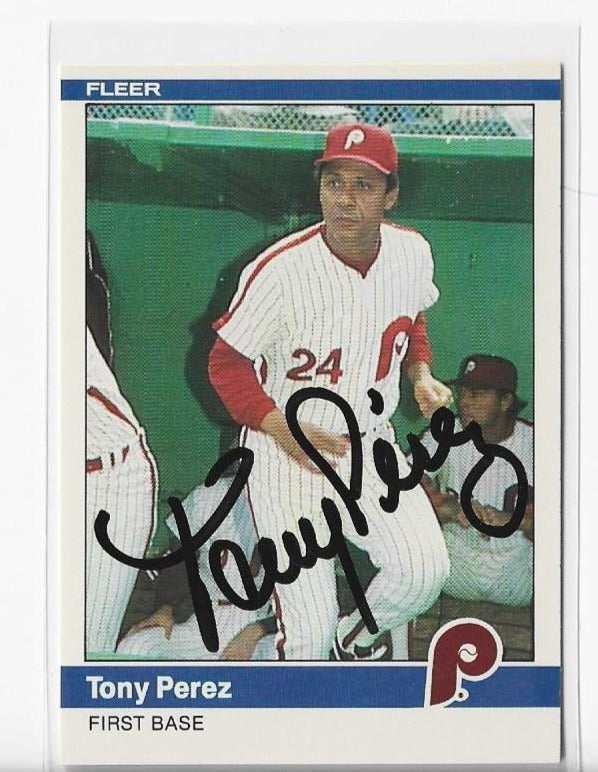 Tony Perez 1984 Fleer #44 Autograph Card