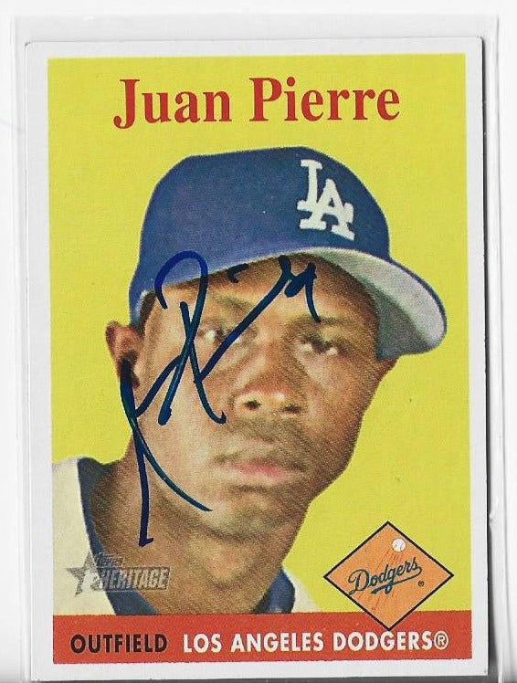 Juan Pierre 2007 Topps Heritage #316 Autograph Card