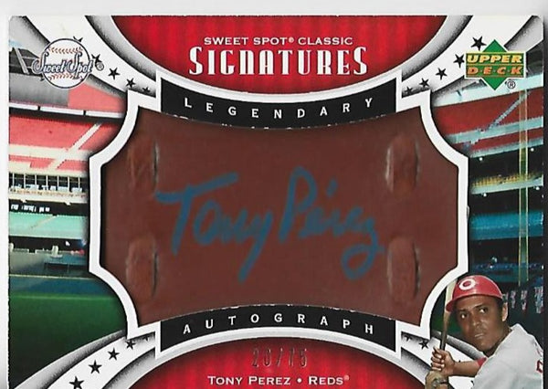 Tony Perez Autographed 2007 Upper Deck Sweet Spot Legendary Signatures Card