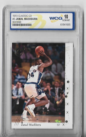 Jamal Mashburn 1993 Classic C3 #3 Rookie (WCG Grade 10 GEM-MT 10) Card