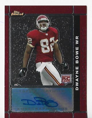 Dwayne Bowe 2007 Topps Finest #128 Autograph Rookie Card