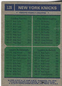Walt Frazier. Bill Bradley, and John Gianelli 1975 Topps Team Leaders Card #128