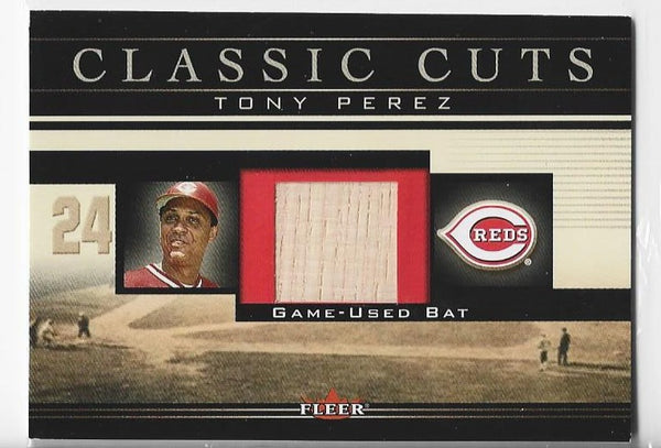 Tony Perez 2002 Fleer Classic Cuts #TP-B Game-Used Bat Card