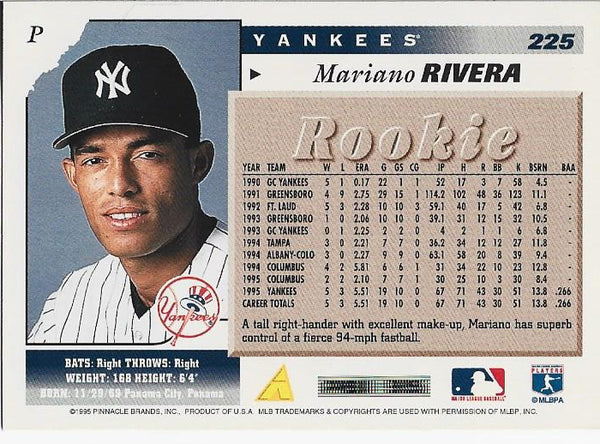 Mariano Rivera 1995 Pinnacle Rookie Card